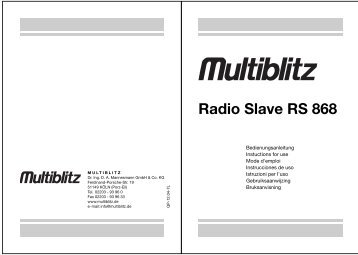 Radio Slave RS 868 - Multiblitz