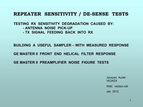 repeater sensitivity / de-sense tests - The Repeater Builder's ...