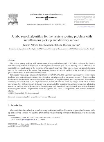 A tabu search algorithm for the vehicle routing problem with ...