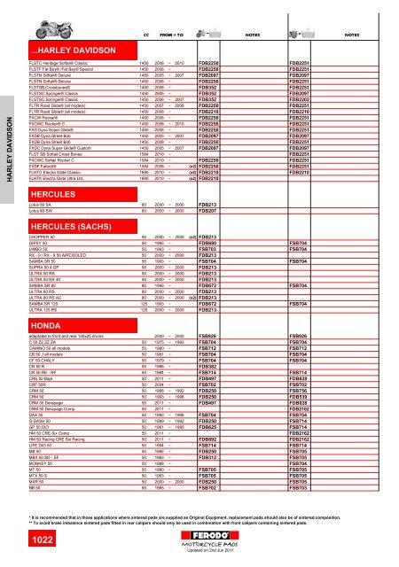 17 Motorcycle Pads Products Range - Consumabile moto