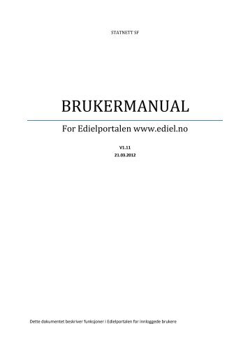 Brukermanual for Edielportalen