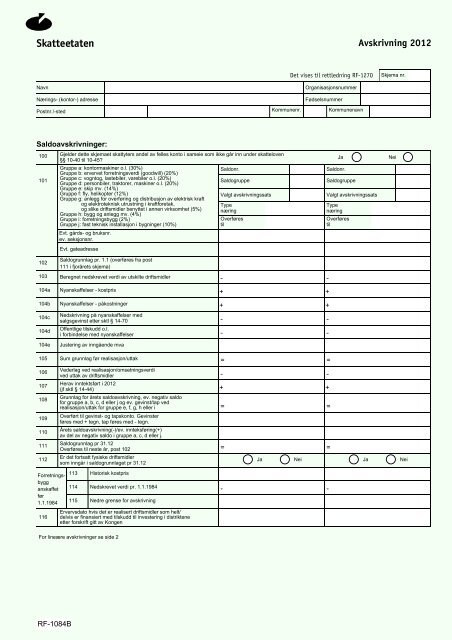 Avskrivning RF-1084B (PDF) - Skatteetaten