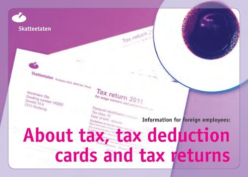 About tax, tax deduction cards and tax returns - Skatteetaten