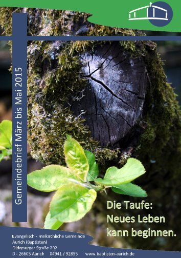 Gemeindebrief März bis Mai 2015