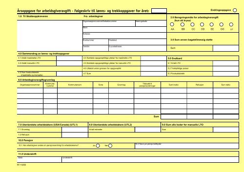 Ãrsoppgave for arbeidsgiveravgift - FÃ¸lgeskriv til lÃ¸nns - Skatteetaten