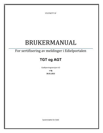 brukermanualen for TGT/AGT - Edielportalen