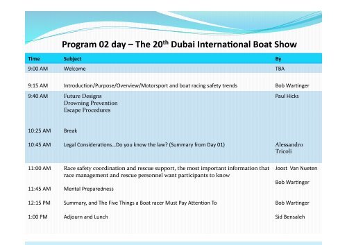 Dubai Interna onal Marine Club & Dubai Interna onal Boat Show