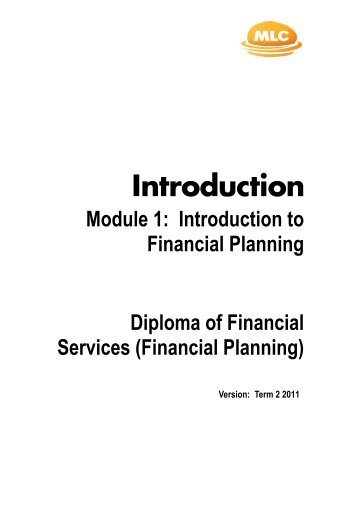 Introduction to Financial Planning - MLC