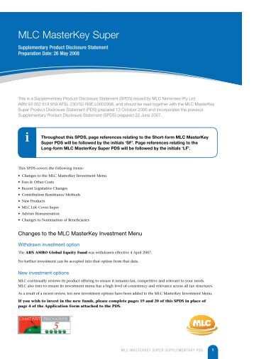 Firstchoice personal super investment options