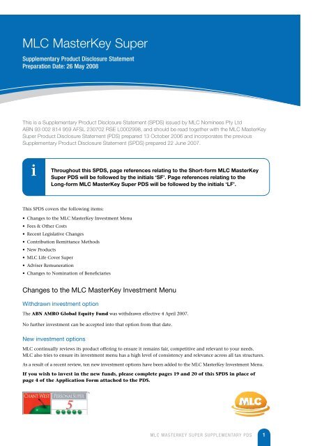 Investment Options Explained Mlc