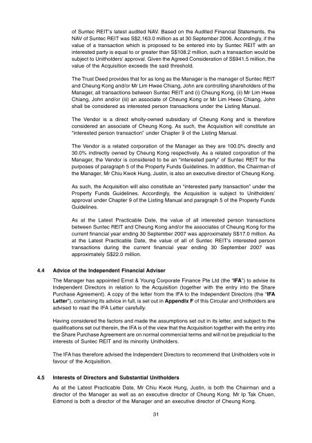 Circular to Unitholders - Suntec REIT