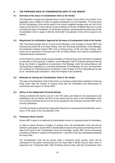 Circular to Unitholders - Suntec REIT