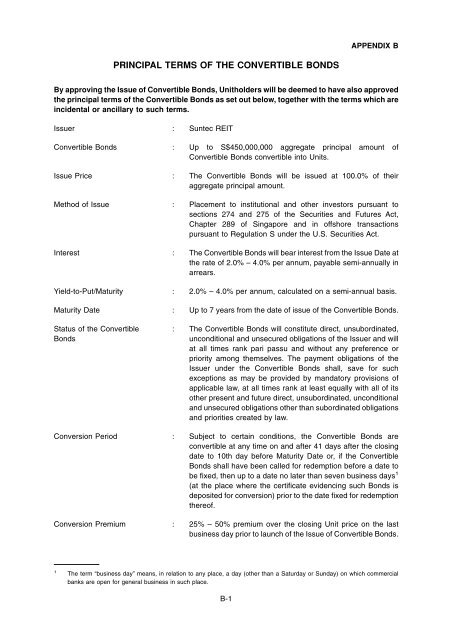 Circular to Unitholders - Suntec REIT