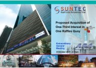 Proposed Acquisition of One-Third Interest in One ... - Suntec REIT