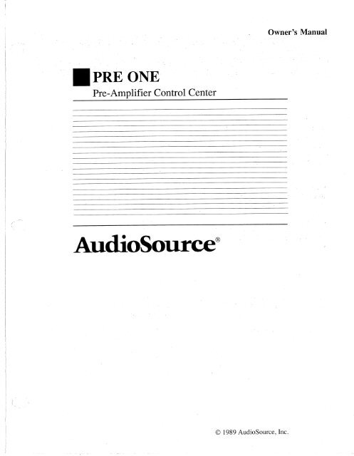 Preamp One.pdf - AudioSource