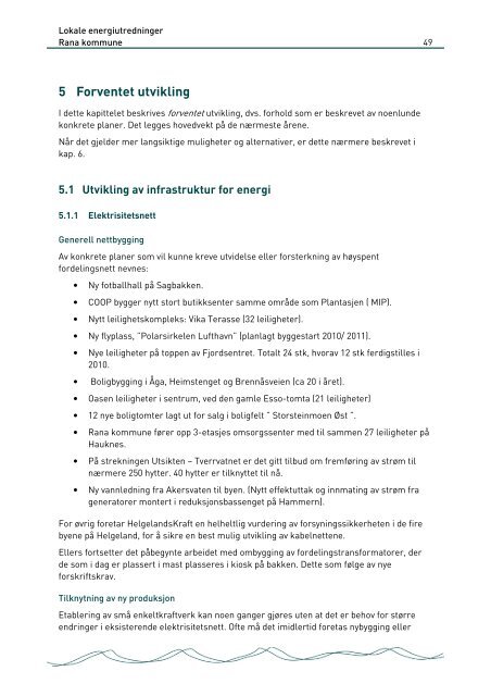 Lokal energiutredning Rana kommune - Helgelandskraft