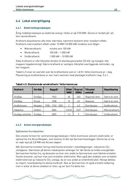 Lokal energiutredning Vefsn kommune - Helgelandskraft