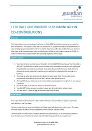 Federal Government Super Co-contributions - Guardian Partners