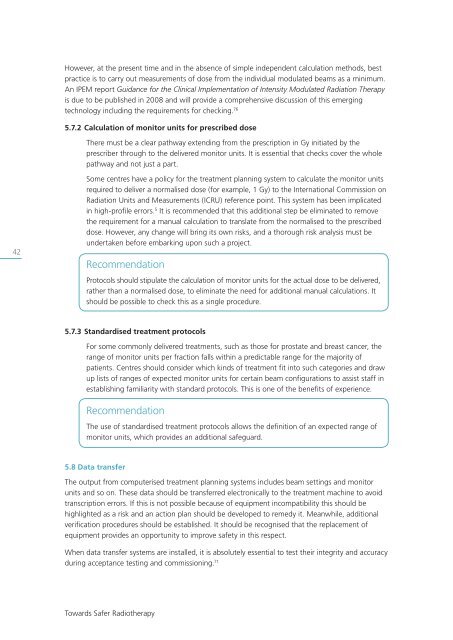 Towards Safer Radiotherapy