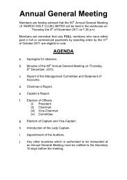 Notice of AGM 2011 - March Golf Club