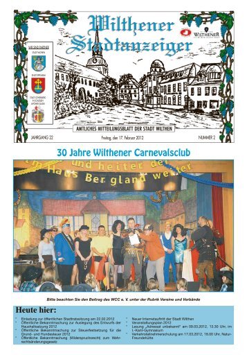 30 Jahre Wilthener Carnevalsclub - Stadt Wilthen