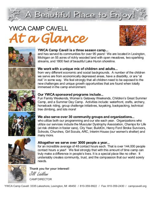 Activities - YWCA Camp Cavell