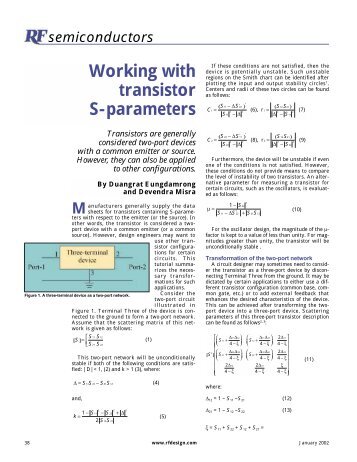 transistor parameters s analysis Parameters HP (PDF) circuit design and S transistor parameters s analysis Parameters HP (PDF) circuit design and S
