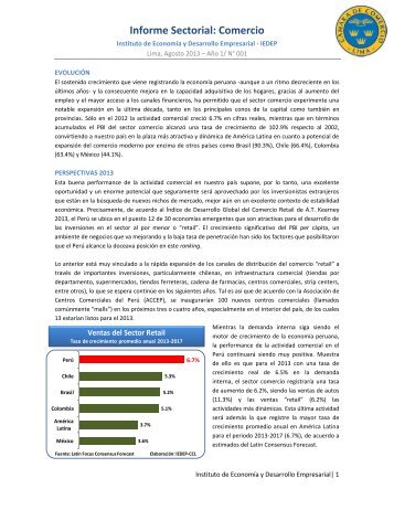 Informe Sectorial: Comercio - Cámara de Comercio de Lima