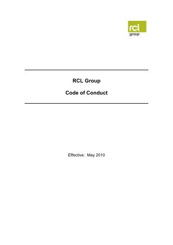 RCL Group Code of Conduct