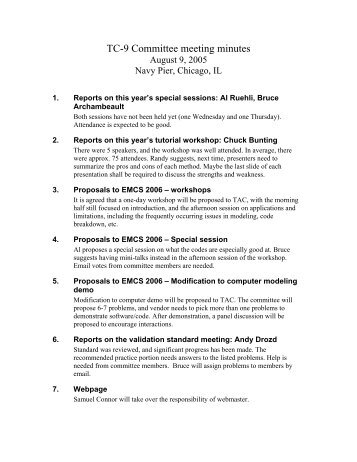 TC-9 Committee meeting minutes - IEEE EMC Society