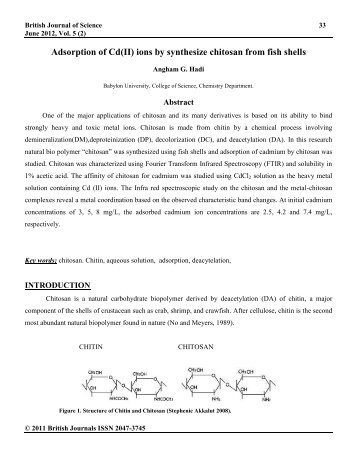 Adsorption of Cd(II) ions by synthesize chitosan ... - ResearchGate