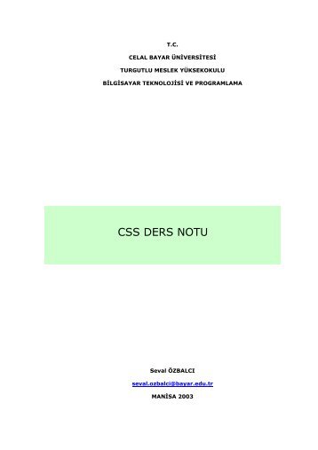 CSS DERS NOTU