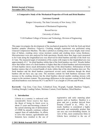 A Comparative Study of the Mechanical Properties of Fresh and ...