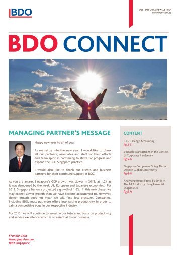 MANAGING PARTNER'S MESSAGE - bdo singapore