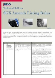 SGX Amends Listing Rules - bdo singapore