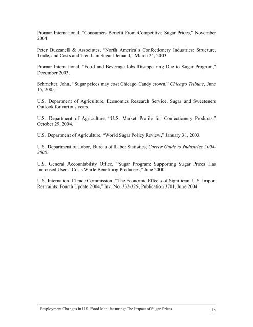 Employment Changes in US Food Manufacturing - Coalition for ...