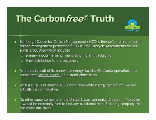 Carbon Footprint in the Sweetener Sector - Sweetener Users ...