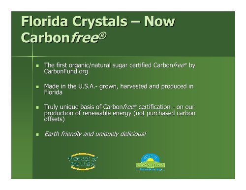 Carbon Footprint in the Sweetener Sector - Sweetener Users ...