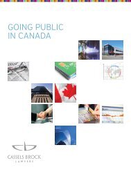 GOING PUBLIC IN CANADA - Cassels Brock & Blackwell LLP