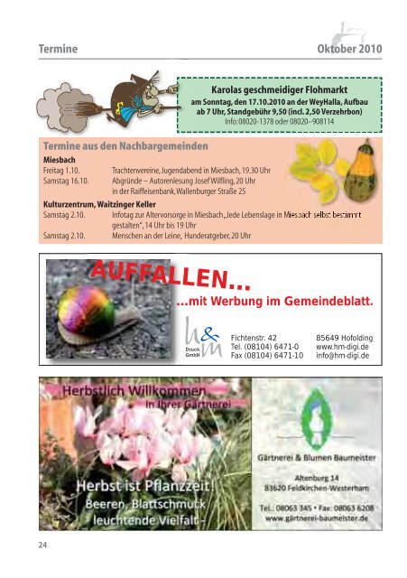 Herbst in unserer Gemeinde Gmoablatt'l - Gemeinde Weyarn