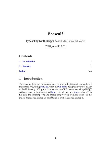 2 Beowulf - Keith Briggs