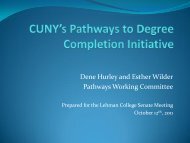 Report on Pathways, Dene Hurley and Esther ... - Lehman College