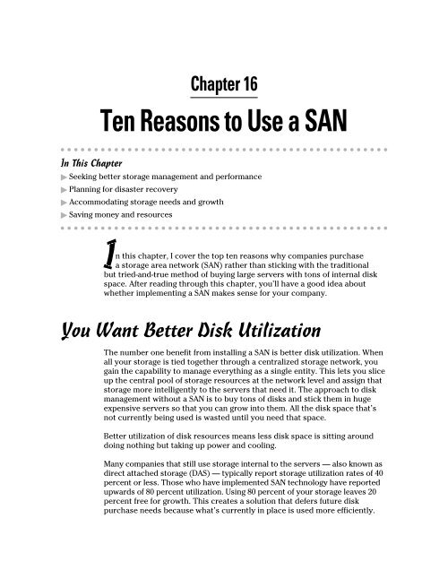 Storage Area Networks For DummiesÂ®