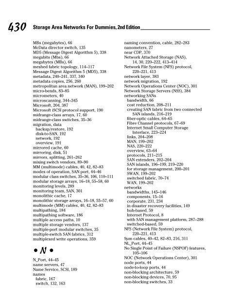 Storage Area Networks For DummiesÂ®