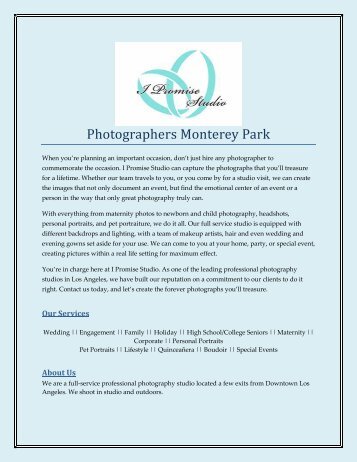 Photographers Monterey Park