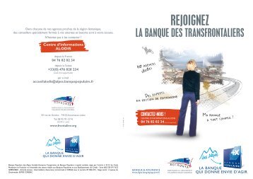 Offre Banque Populaire des Alpes - Groupement transfrontalier ...