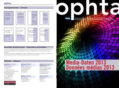 Media-Daten 2013 Données médias 2013 - ophta