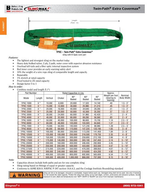 warning - Bishop Lifting Products, Inc.