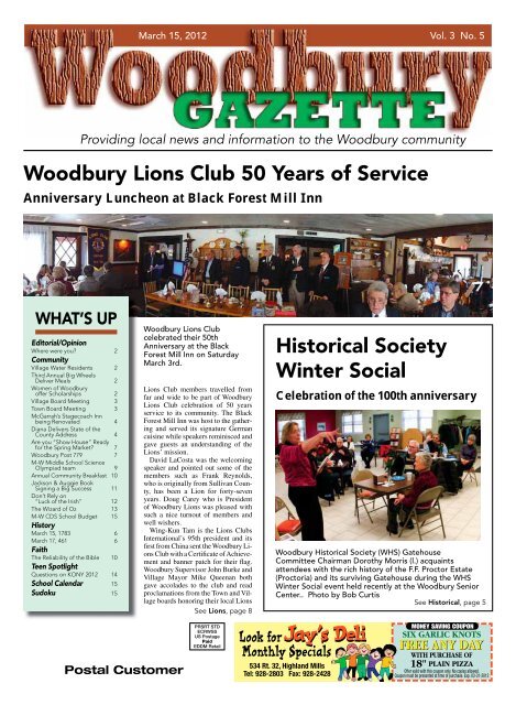 to view the March 15, 2012 issue as a PDF. - Woodbury Gazette