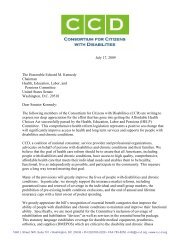 CCD Letter to the Honorable Edward M. Kennedy, Chairman, Health ...